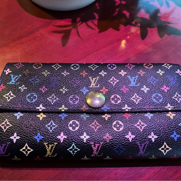 SOLD 💙💙 Authentic Limited Louis Vuitton Monogram Black Multicolor Wallet - Picture 8 of 16